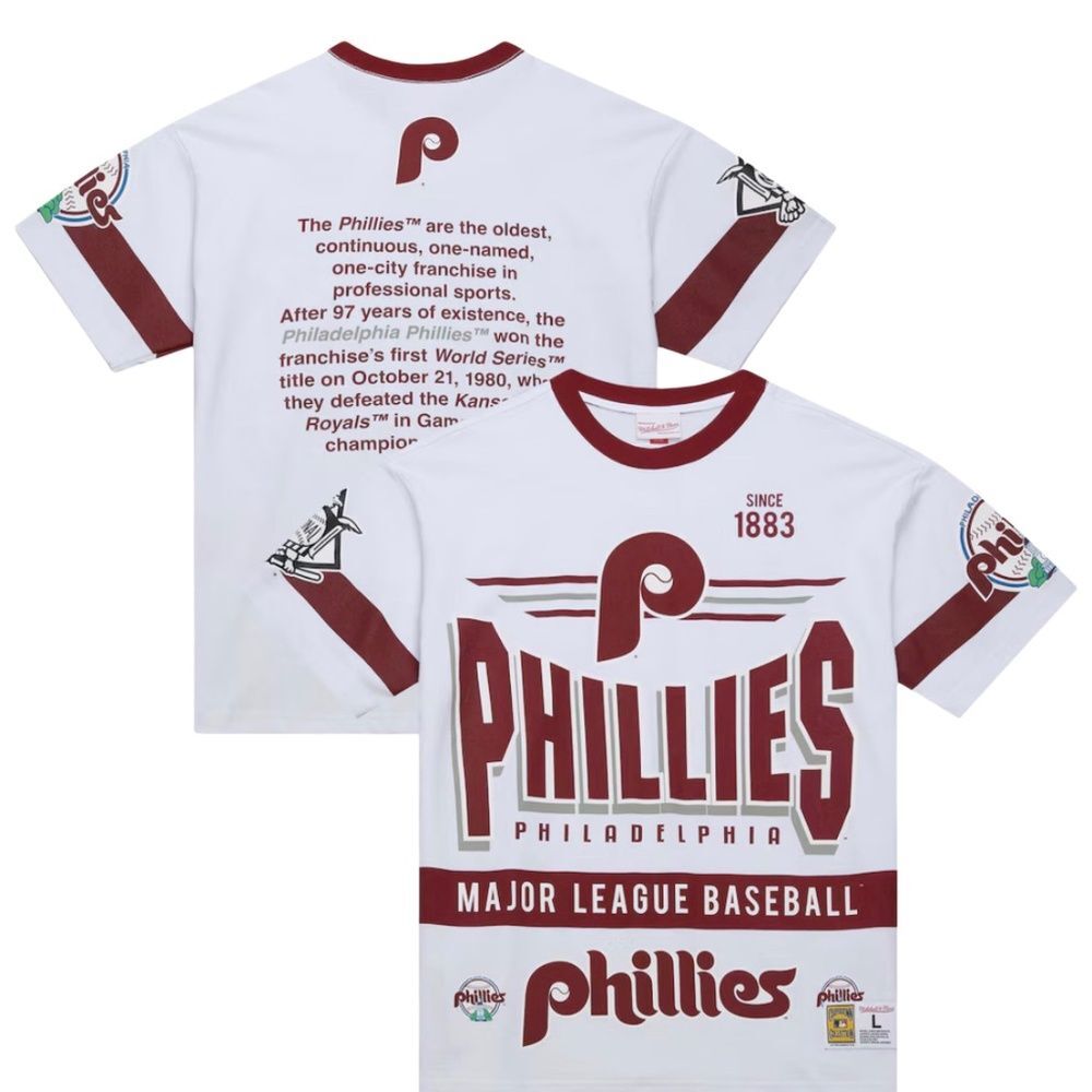 Mitchell & Ness Philadelphia Phillies Cooperstown Team Origins T-Shirt SZ 2XL